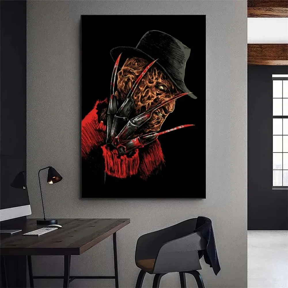 F-Freddy Krueger Movie Poster Gallery Prints decalcomanie da parete decorazione per la casa adesivo autoadesivo per soggiorno