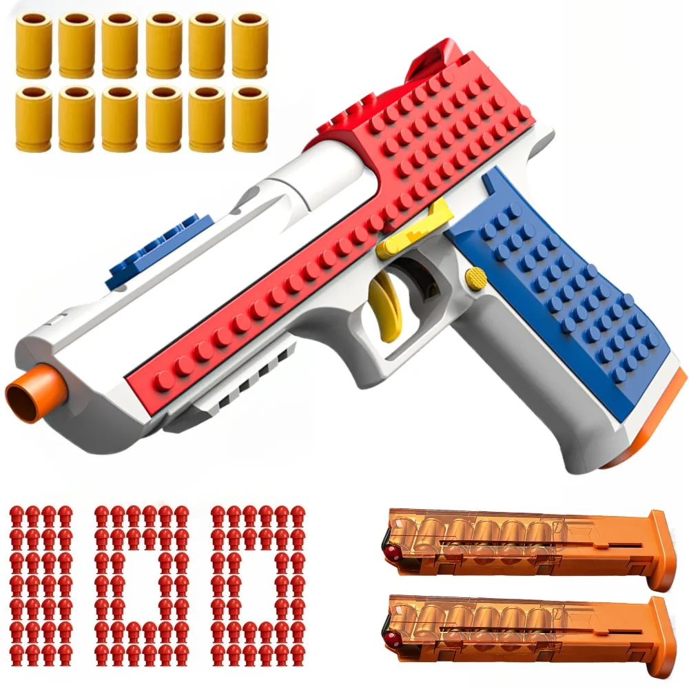 New Arrival Multiple Styles DIY Assemble Building Block Puzzle Play Toy Shell Ejection Soft Bullet Construction Set