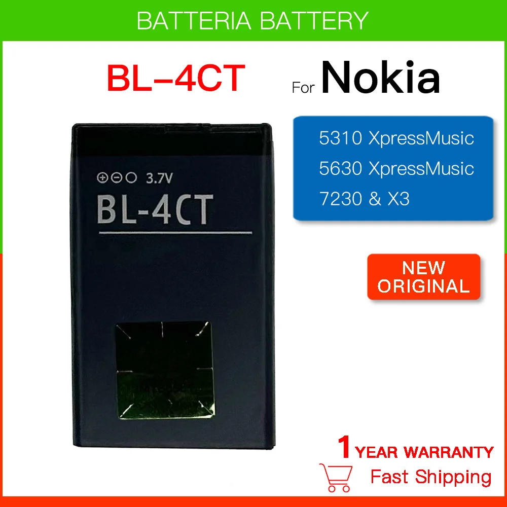 

Сменная батарея 860mAh BL-4CT BL4CT BL 4CT для Nokia 5310 6700S X3 X3-00 7230 7310C 5630 2720 2720A 7210C 6600F батарея