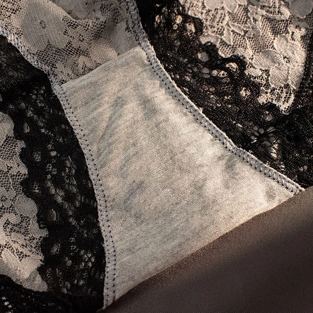 Bragas transparentes de cintura media para niñas, bragas de malla con lazo para mujer, ropa interior coreana de encaje