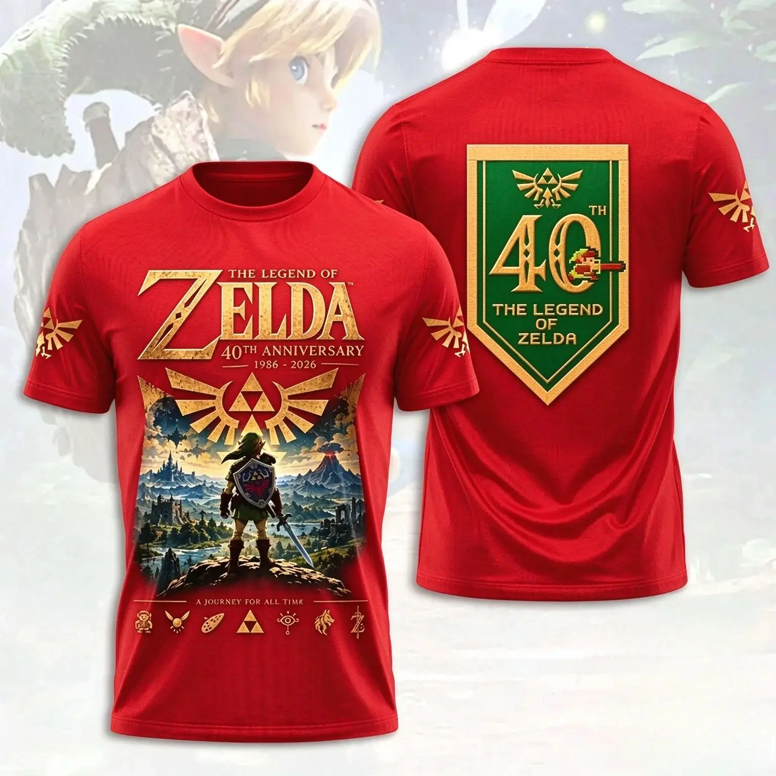 Zelda 40th Anniversary T Shirt 2026 The Legend of Zelda Game Fans Cosplay Quick-dry Breathable Outdoor Sports Men Women Jersey view 3