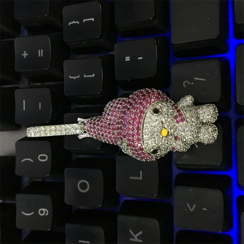 Hip Hop Crystal Magic Rabbit Pendant With Iced Out Zircon Tennis Chain Necklace For Men Women Fashion Designer Jewelry