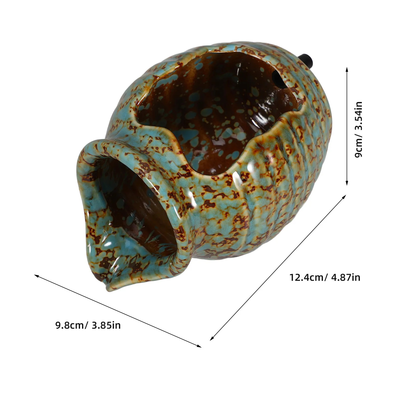 Ceramic Fountain Jar Ecological Pot with Open Design for Outdoor Garden Landscape Water Circulation Natural Flow Waterfall