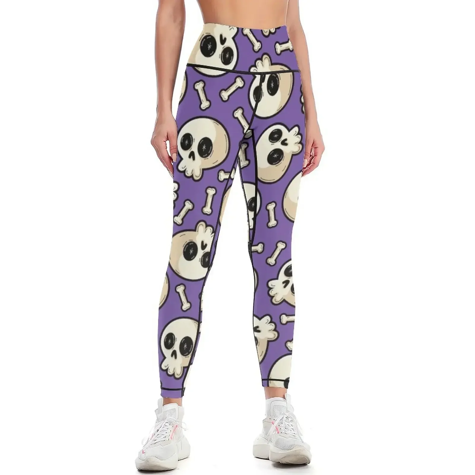 

Skulls Purple Halloween Pattern Leggings exercise clothing for flared Jogger pants Training pants Womens Leggings