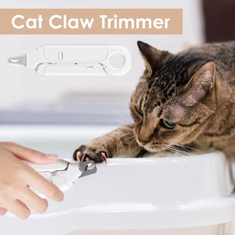 Cat Claw Clipper Cat Claw Trimmer With Ultra Bright LED Light Sturdy And Durable Trimmer With Non-Slip Handle Half-Moon Shaped