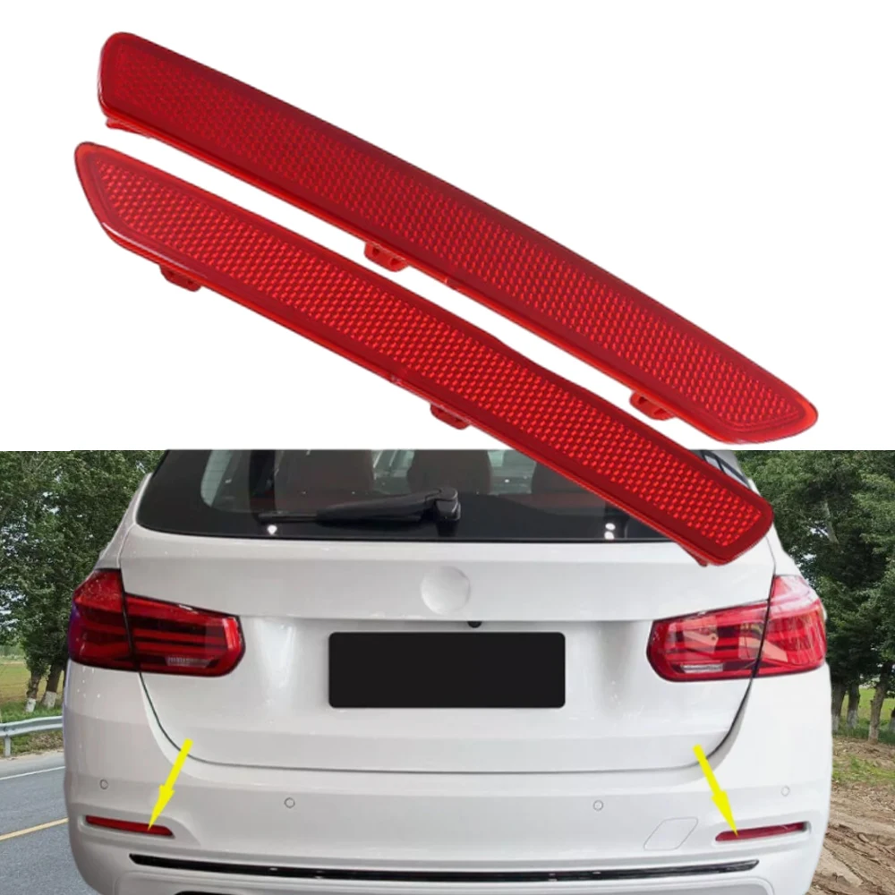 

2 шт. отражатели заднего бампера, светоотражающая полоса 63147400207 63147400208 для BMW 3 серии F30 LCI Sedan F31 LCI Wagon 2016 2017 2018