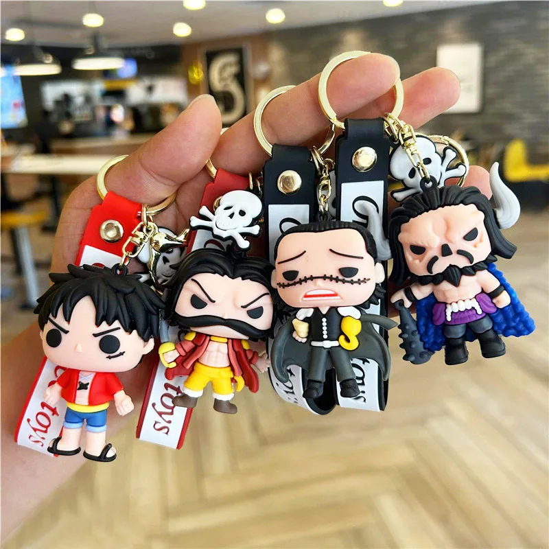 

New One Piece Keychain Anime Figure Zoro Luffy Kaidou Cartoon Bag Car Key Decor Action Figure Toys for Kids Birthday Gifts