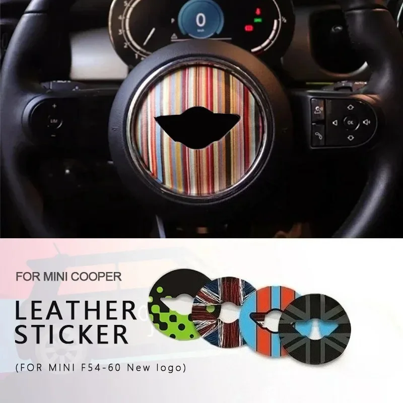 Steering Wheel Stickers For Mini cooper 2018-2023 Accessories For F54 F55 F56 F60 New Logo Clubman 3D Dedicated Car Sticker