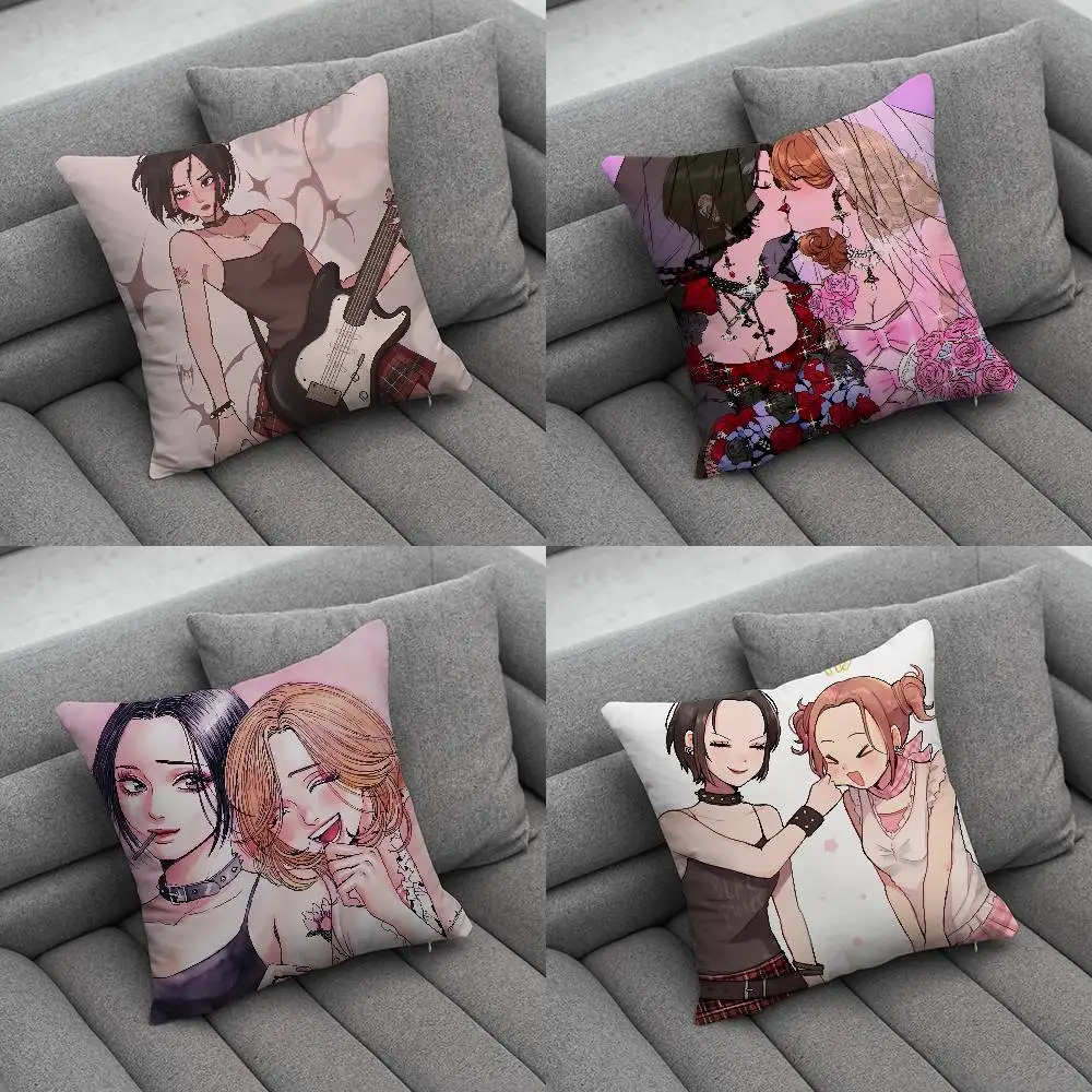 

Shoujo N-NaNa Comics Print Pattern Sofa Cushion Cover Pillowcase Home Party Car Bedding