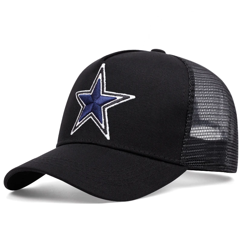 Five-pointed star embroidery men women trucker hat baseball caps Dallas Shade mesh hat