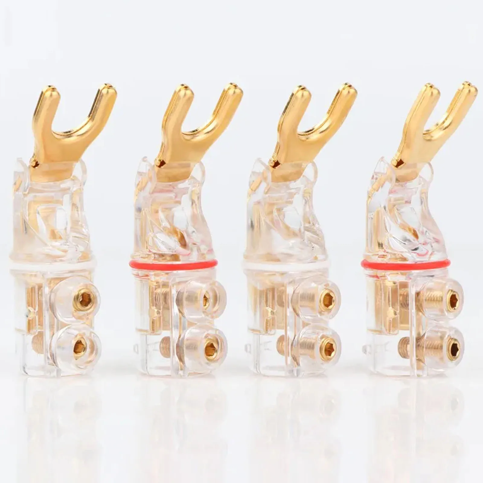 

4Pcs Hifi Audio Y Spade Connector Plug Terminal Plug For Loudspeaker Cable SY1523(G) Style