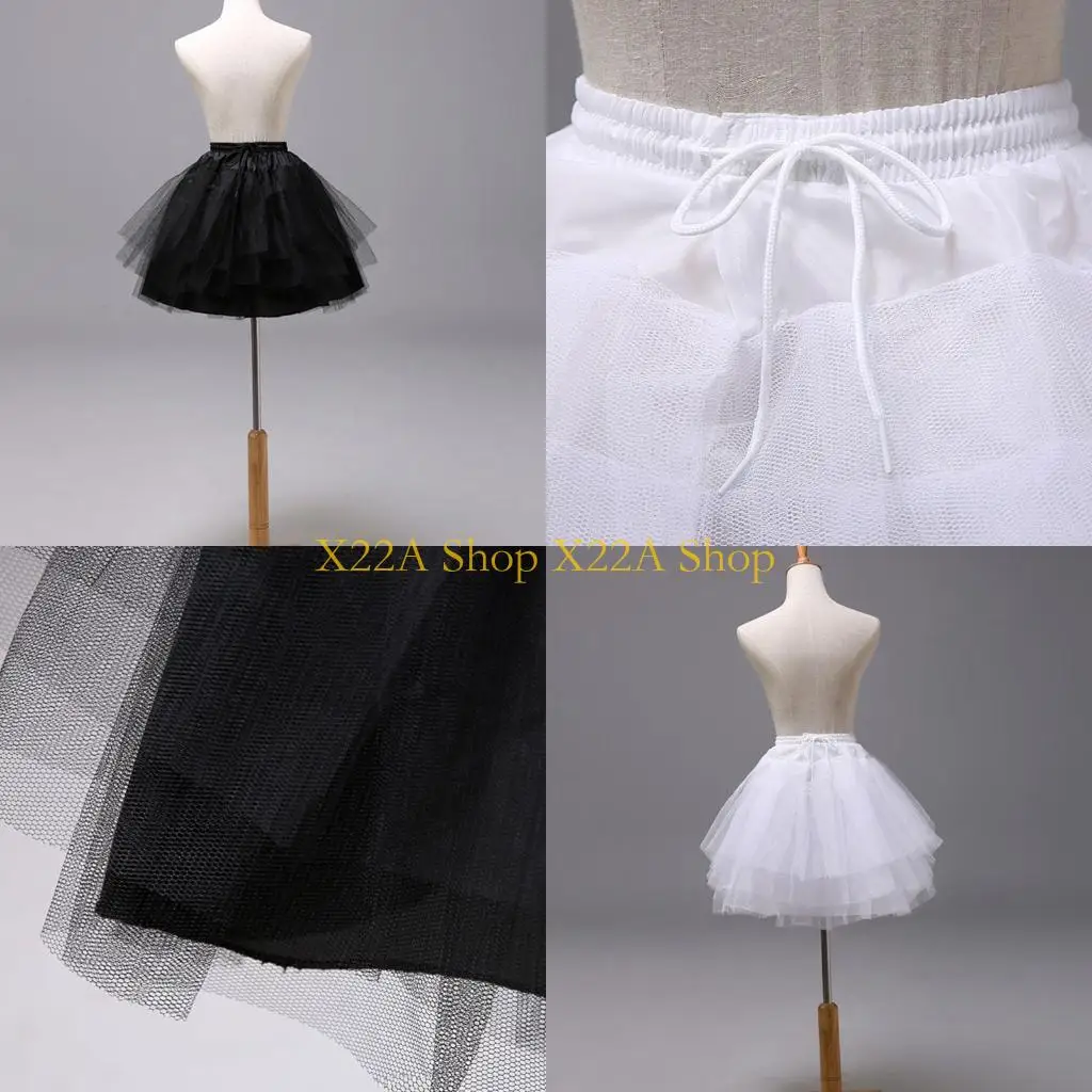 Unique Women Girls Color Ballet Tulle Short Crinoline Petticoat Multi Layered Bal