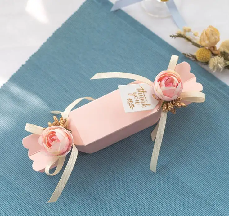 10pcs Flower High Quality Wedding Favor Box and Bags Sweet Gift Candy Boxes for Wedding Tag Birthday Guests Favors Event Party