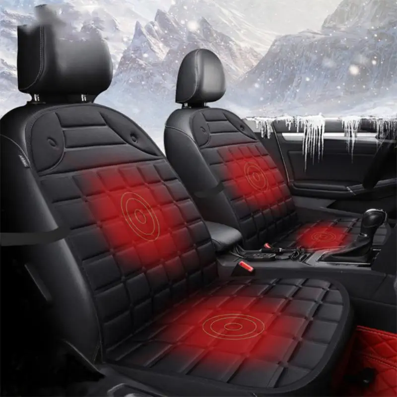 New Heated Car Seat Cushion Cloth/Flannel Car Seat Heater Winter Warmer Seat Heating Car Accessories Heating Pads Set Universal