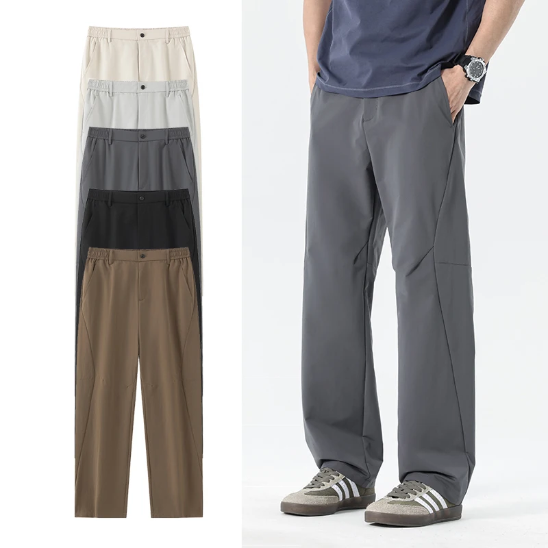 

Men's Summer Casual Pants Loose Straight - Leg Design Breathable Fabric Blend Great For Daily Wear Outdoor Errands Relaxation