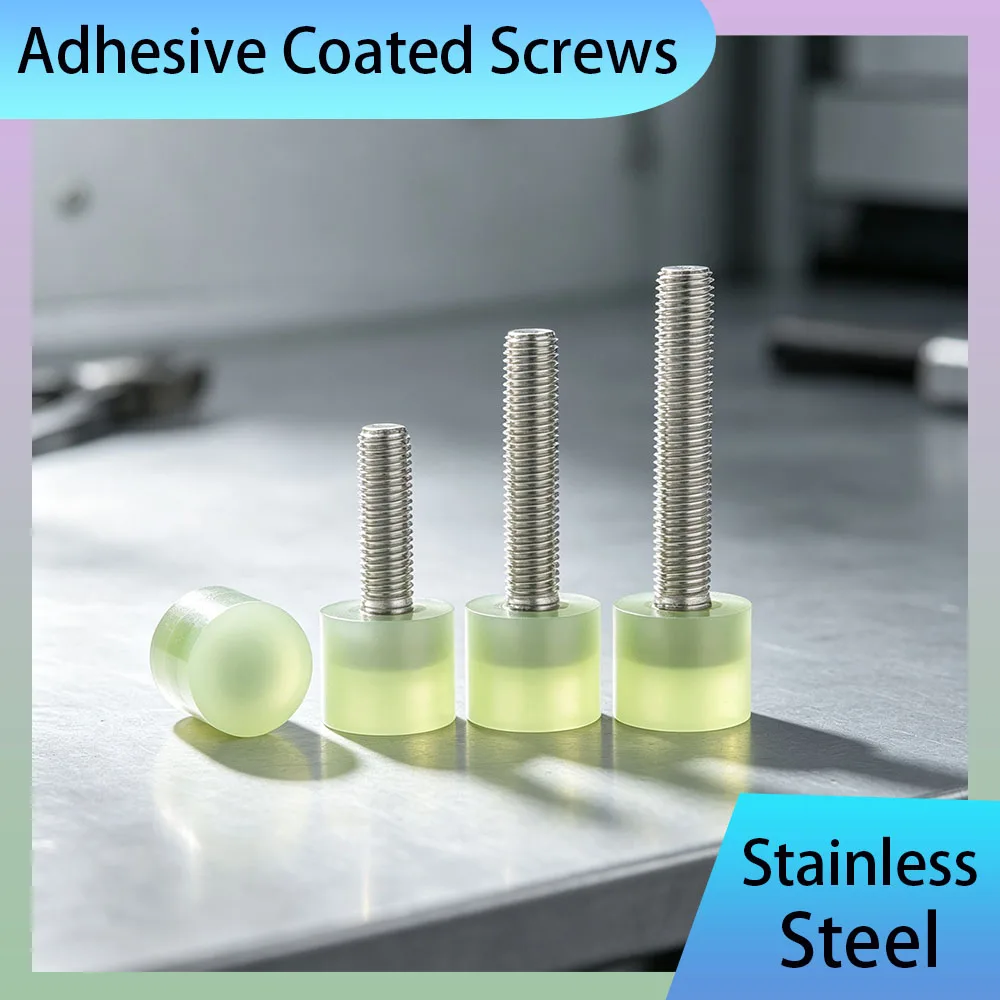 1-6Pcs 90A Polyurethane Coated Screw M8-M14 Stainless Steel Limit Bolt Mechanical Equipment Shock Absorption Buffer Limit Screw