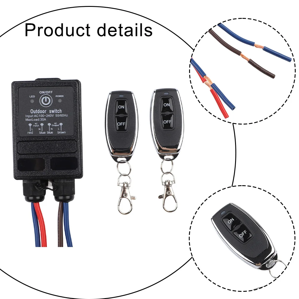

Outdoor Use Remote Control Applications 30A Receiver Control Distance 50m High-Power Terminal Versatile Operating Modes