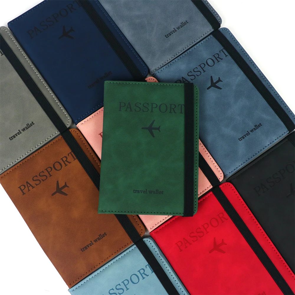 Personalisiertes PU-Leder Kartenetui Passhalter RFID-Passhülle Reisebrieftasche Multifunktionale ID-Tasche – Detail 8
