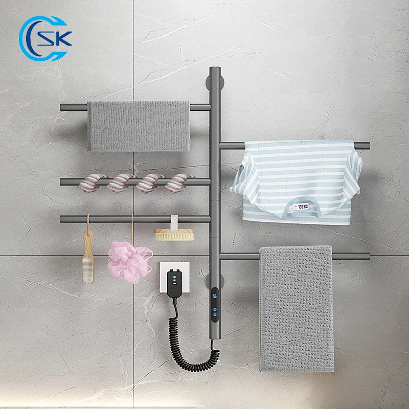 Bathroom Electric Heated Towel Rail. Smart Control Electric Towel Rack.304 Stainless Steel Towel Radiator.Flexible Towel Warmer