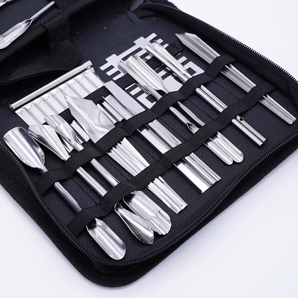 LTZFTL 46ชิ้น/เซ็ตผลไม้ผักแบบพกพาอาหาร Chisel Kitchen ตัดชุดเครื่องมือแกะสลักแกะสลัก Chiseling ชุดเครื่องมือกระเป๋า