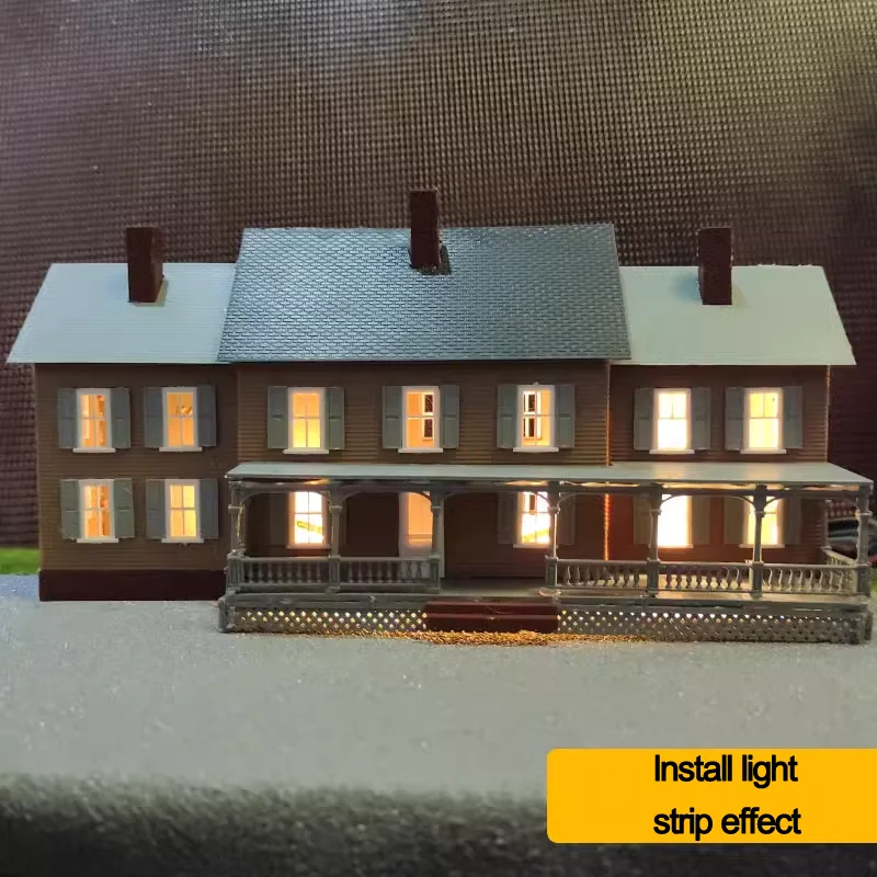 1set 1:87 Scale Model Dwelling House Kit European American Style Model Courtyard House Building Ho Scale Train Railway Layout