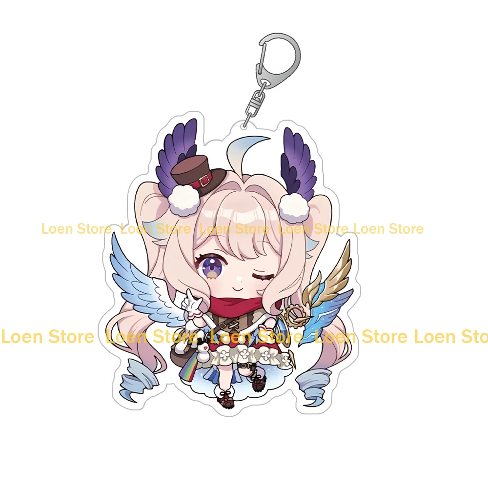 LoenStore Nijisanji EN x OU-EN Cafe Virtual YouTuber  cute anime peripheral acrylic keychain Bag pendant Fan birthday gift sale 