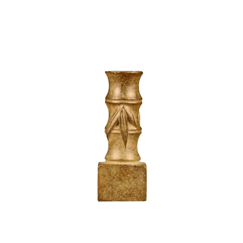 Antique Collectible Bronze Bamboo-Style Ornament, Alloy Seal Decoration for Study Room