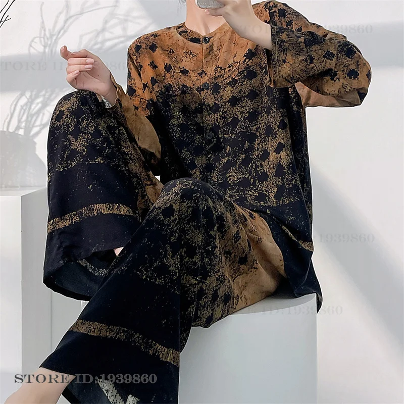

Spring Autumn New Femael Pajamas Set Loungewear Print Floral Long Sleeve Trouser Suits Pijamas Loose Casual Homewear Loungewear