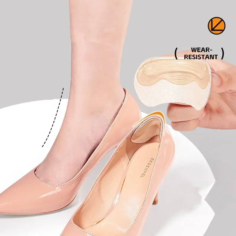 1 Pair Silicone Shoes Backs Heel Sticker Heel Protector Adjust Size Adhesive Non-slip Shoe Pads Pain Relief Foot Care Inserts