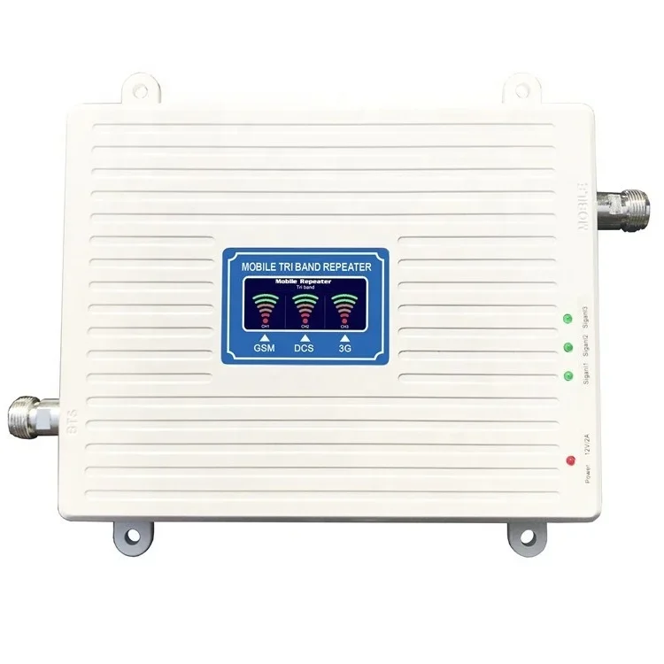 4g signal booster gsm 900mhz/dcs 1800mhz/wcdma 2100mhz tri band mobile network signal booster with outdoor & indoor antenna