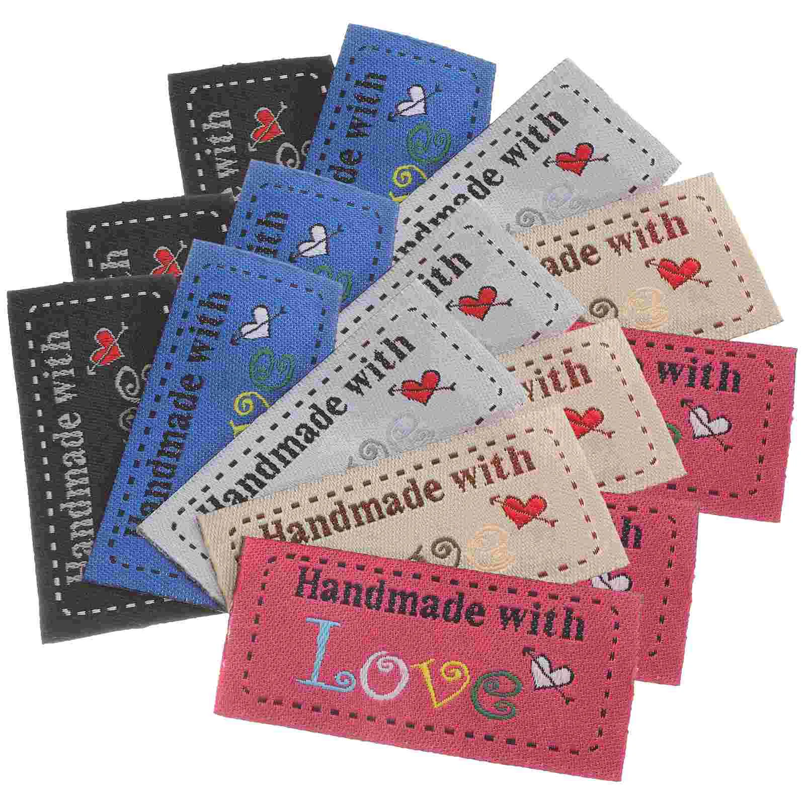 100 Pcs Love Woven Label Wallet Tags Personalized Labels for Handmade Items Attractive Sewing Cotton Crochet