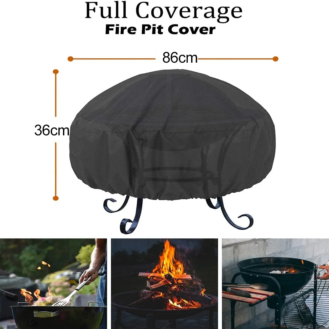 

Terrace Round Fire Cover for Long Lasting Protection Waterproof and Tear Resistant Acid/Alkali Resistant Black
