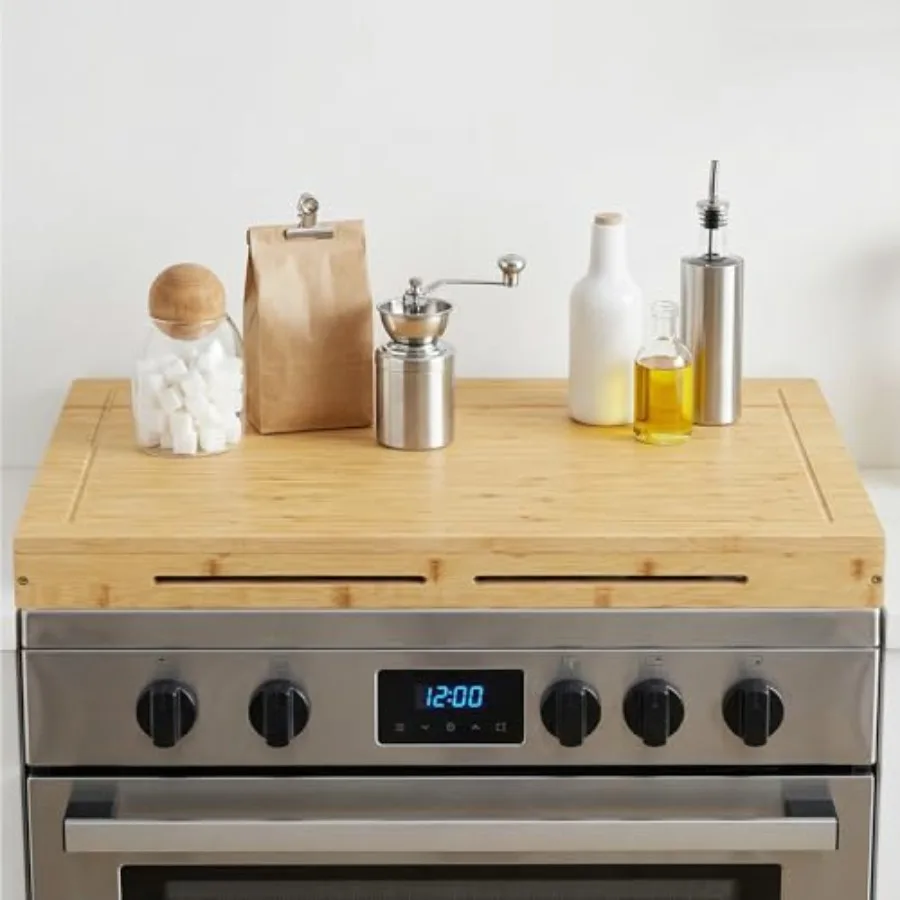 

Bamboo Stove Top Cover Noodle Board Stove Cover Stove Top Cover Board for 30"x22" Electric Stove Gas Burners Stove Cover Cuttin