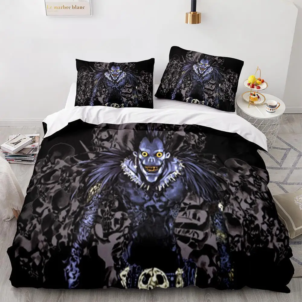 Death Note Bedding Set Single Twin Full Queen King Size Bed Set Adult Kids Bedroom Duvet cover Sets 3D Print Anime Death Note