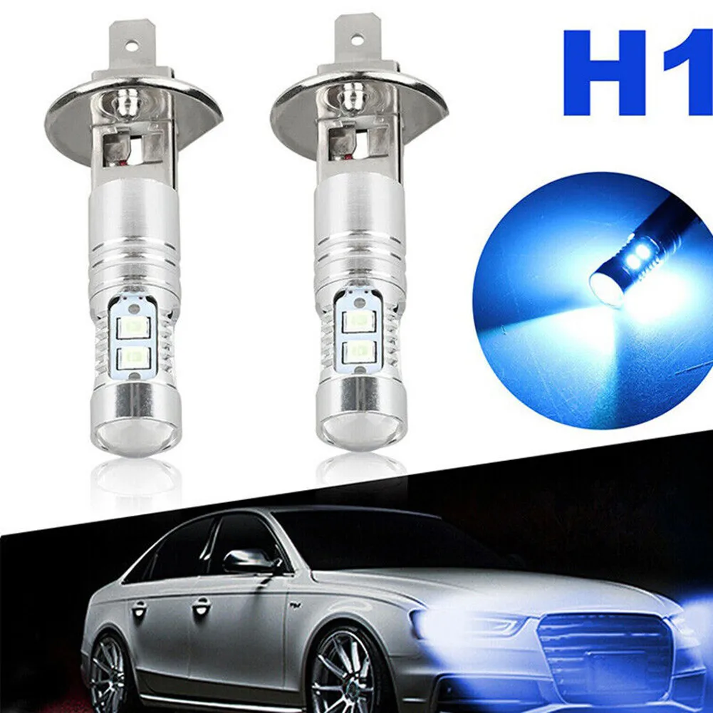 

2pcs/sets H1 LED Headlight Bulb Fog Driving Light Daytime Running Light DRL 12V-24V 1800LM 8000K Ice Blue Car Accessories