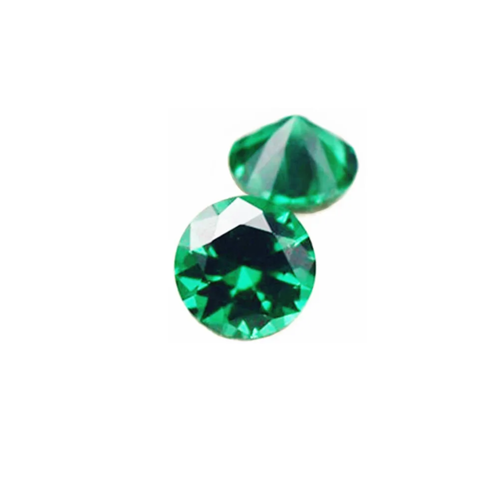 Emerald Round Faceted Gemstone Brilliant Cut Rich Green Emerald Gem Multiple Sizes to Choose