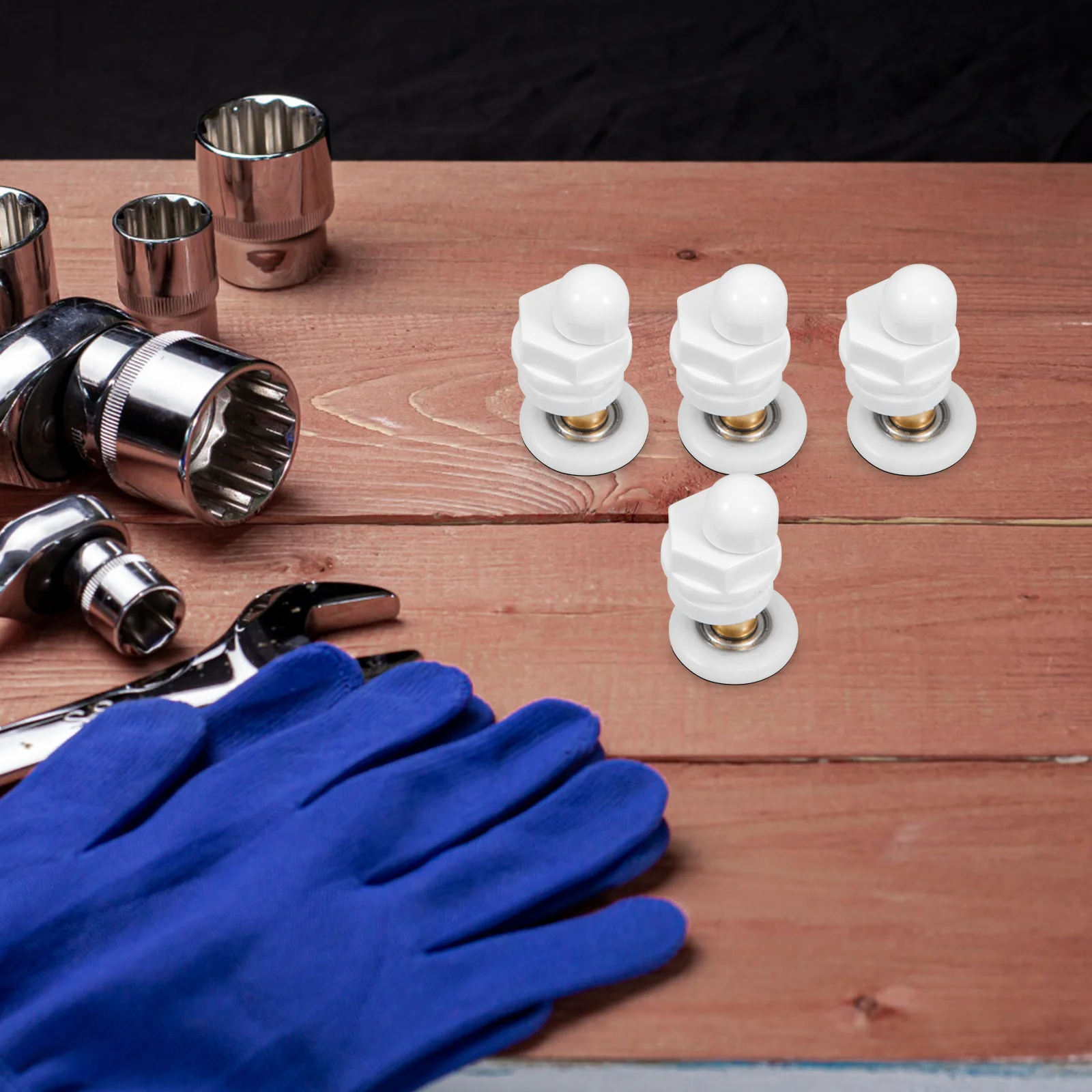 

4pcs Shower Door Rollers For Bathroom Sliding Glass Doors Smooth Heavy Duty Replacement Wheels Set Durable Slide Door Hardware