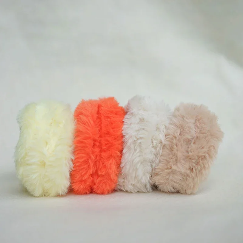 Soft Faux Rabbit Fur Twist Sticks Colorful Plush Iron Wire Thread Ribbon Bar Strip Stick String DIY Handmade Doll Toy Material