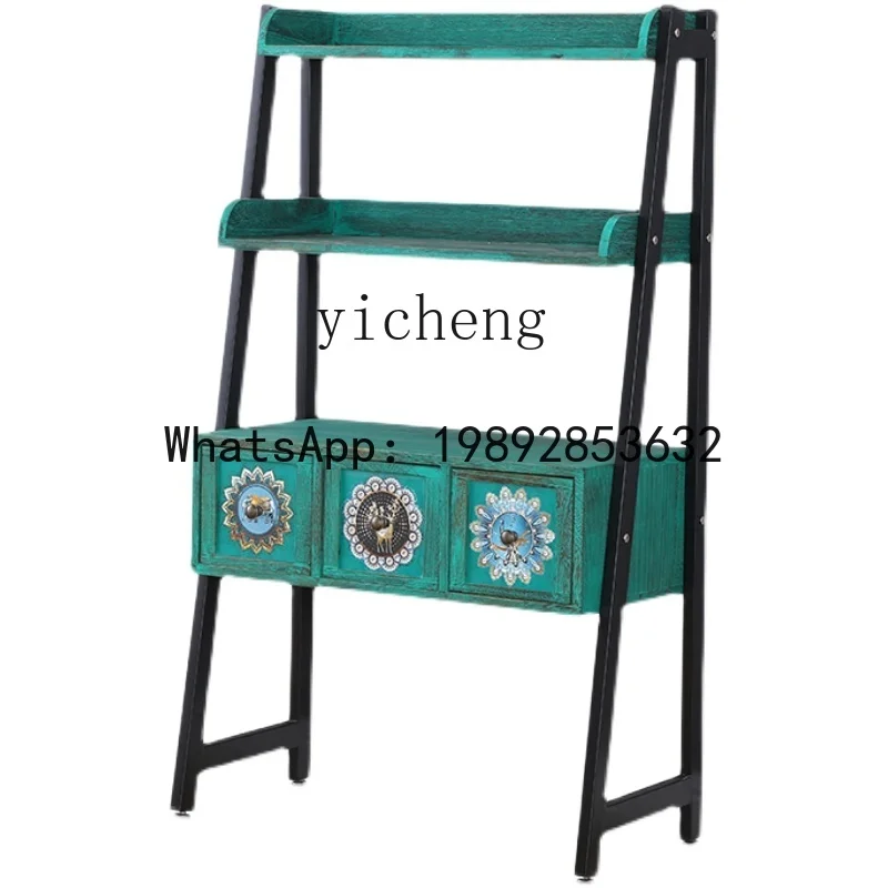 X4  Retro Painted Living Room Storage Rack Balcony Multi-layer Organizer desk decoration home accessories