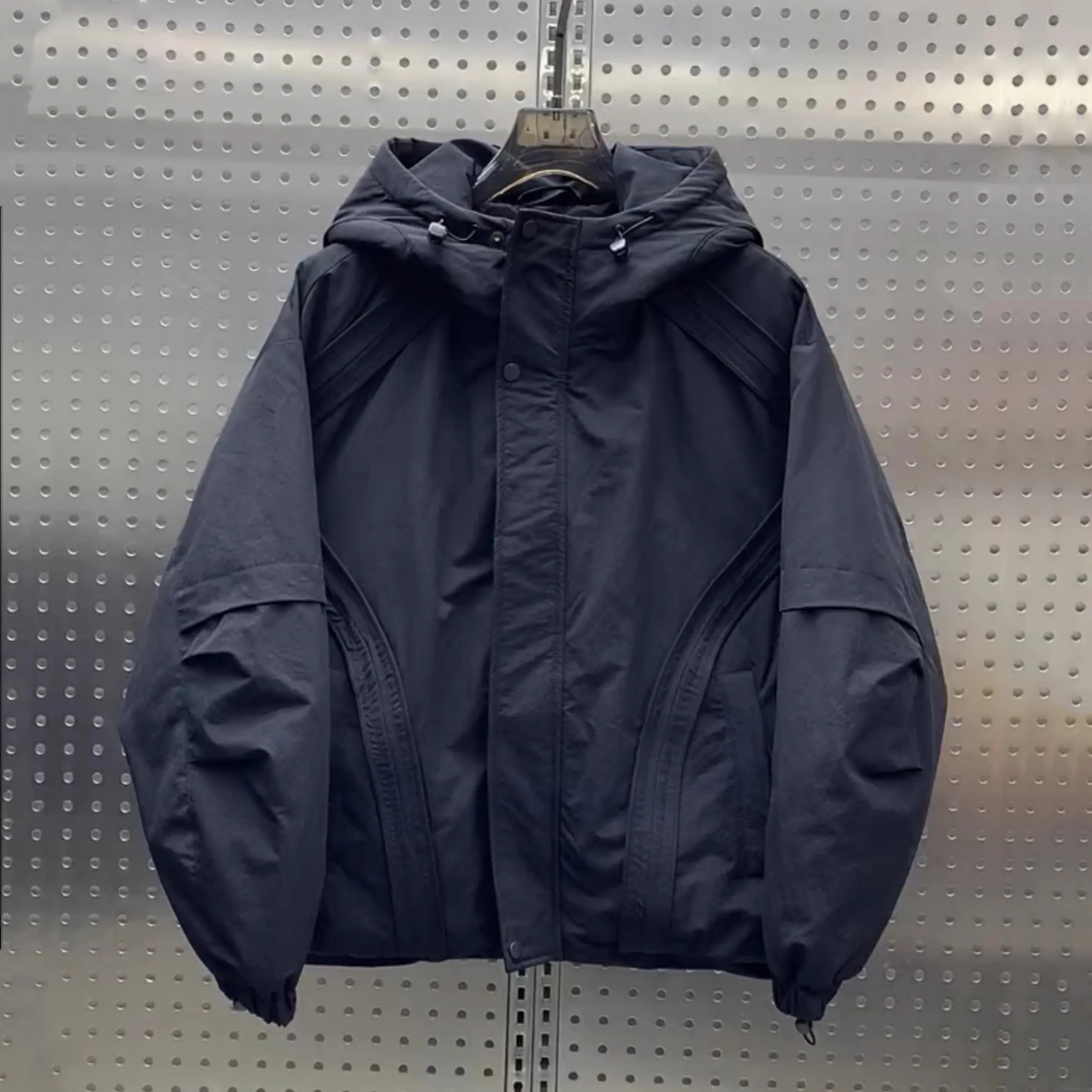 

Winter New Pure Color Hooded down Jaet Men's Trendy Brand Simple Warm Workwear Youth White Du down Thiened Coat