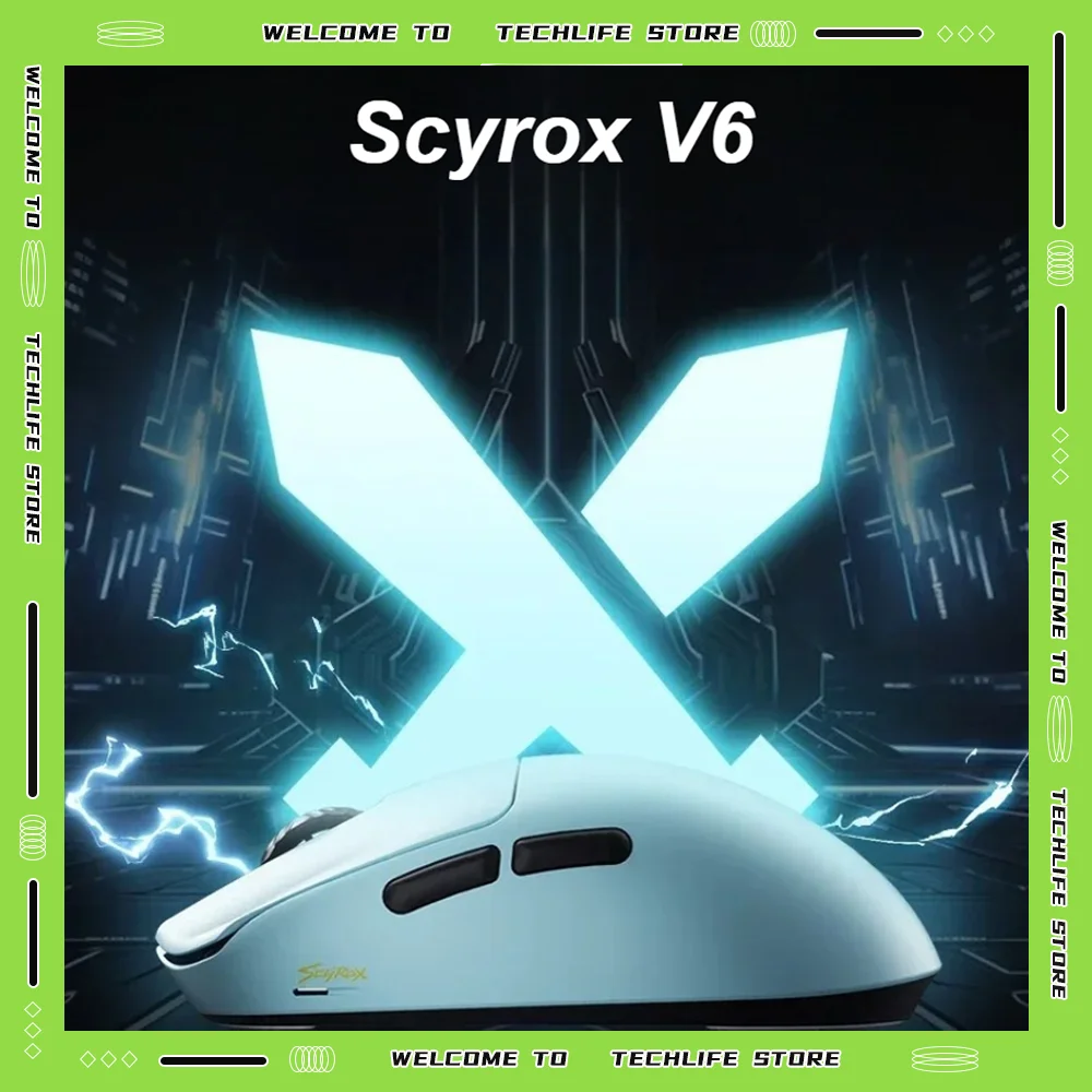 

Scyrox V6 Tri-Mode 2.4G Wireless Gaming Mouse PAW3950 Sensor 42000DPI Lightweight Ergonomic Bluetooth Professional FPS Esports