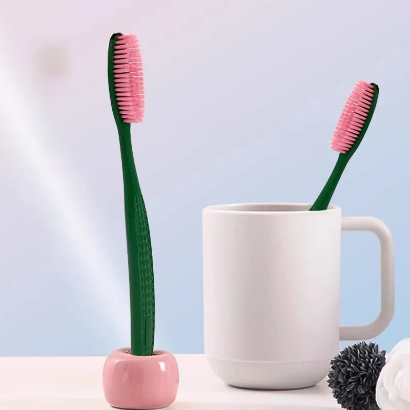 Long Headed Green Soft Bristled Adult Toothbrush Simple Household Independent Packaging Deep Cleaning Gum Oral Teeth Bacteria