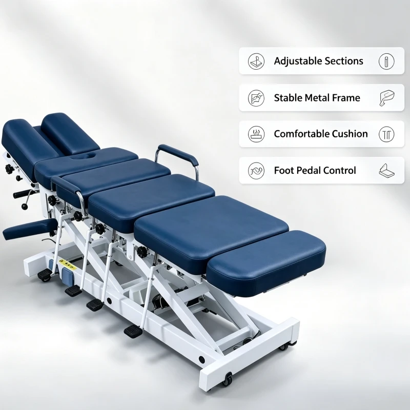 Electric Adjustable Chiropractic Table (Eminent E-HM-D4) with Steel Frame for Hospital Physiotherapy Massage Bed 1 Year Warranty