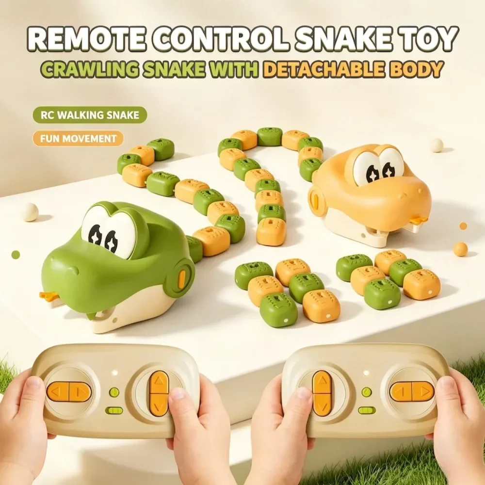 Magnetic Eating Snake Remote Control Dual Player Battle Greedy Bean Chasing Interactive Competitive Game Toy Christmas Gifts