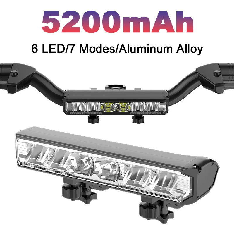 

6 LED Road Bike Headlight USB Rechargeable Bicycle Front Lamp Safely Warning Light Waterproof Cycling Flashlight Bicycle Parts