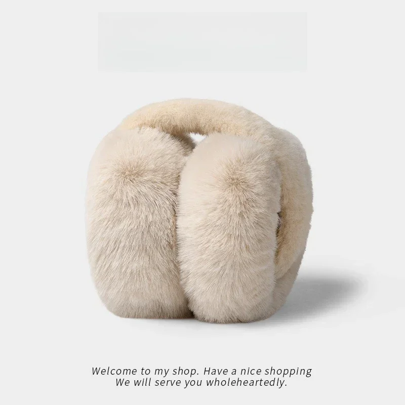Plush Earmuffs for Winter Women, Warm Ear Bags, Ear Protectors, Fashionable Student Antifreeze Ear Warmers, Foldable