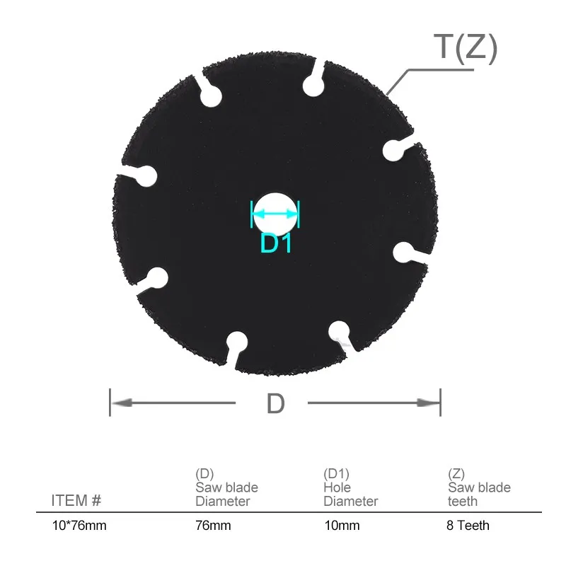 Firearth 76mm Vacuum Brazed Tungsten Carbide Circular Saw Blade 9.5/10mm Bore Wood Cutting Disc Multitool For Angle Grinder