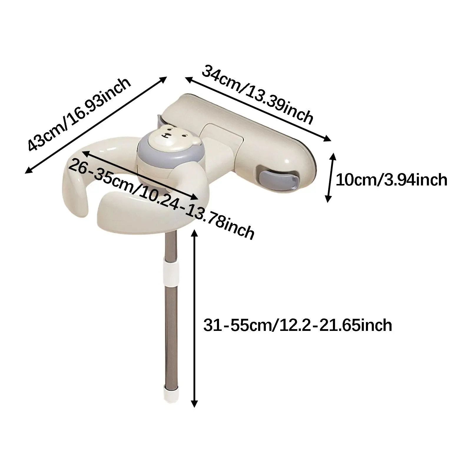 حامل حمام الطفل، عناق الحمام مع قضيب دعم المقبض، دعم واقف حمام الطفل لحوض الاستحمام، من عمر 6 أشهر إلى 3 سنوات، حديثي الولادة