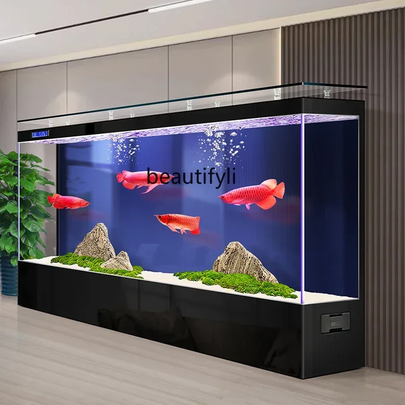 

D80 New fish tank aquarium living room household floor ultra-white glass company filtration cycle ecology