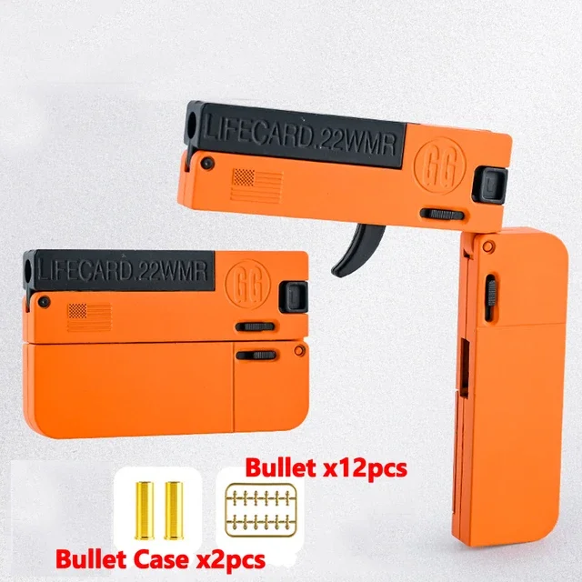 Brave LifeCard Pistolet Jouet Pliant, Pistolet à Cartes avec Balles Souples, Modèle de Tir en Alliage, Adultes et Enfants, Cadeau d'Anniversaire pour Garçons